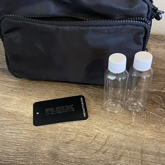 RBX Active NWT Black Crossbody Belt Bag with Mini Pouch 8x5x2 Adjustable Strap - Picture 6 of 7